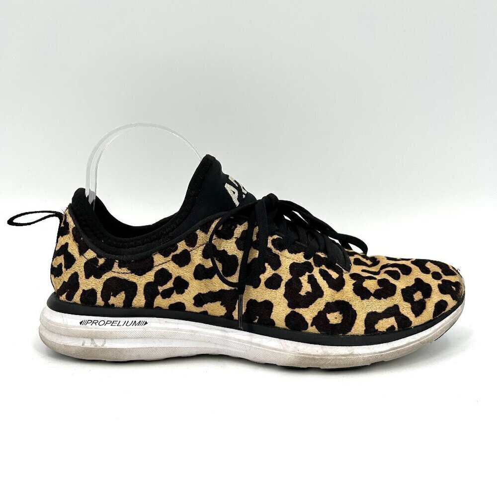 APL Iconic Pro Brown Black Leopard Print Calf Hair Running Sneakers Shoes Size 9